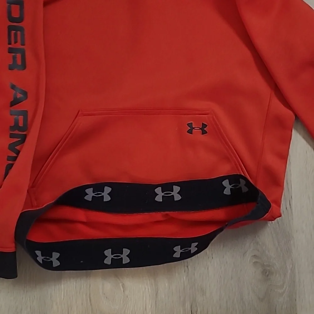 Under armour HOODY ORANGE/ RED Size yxl - Picture 4 of 8